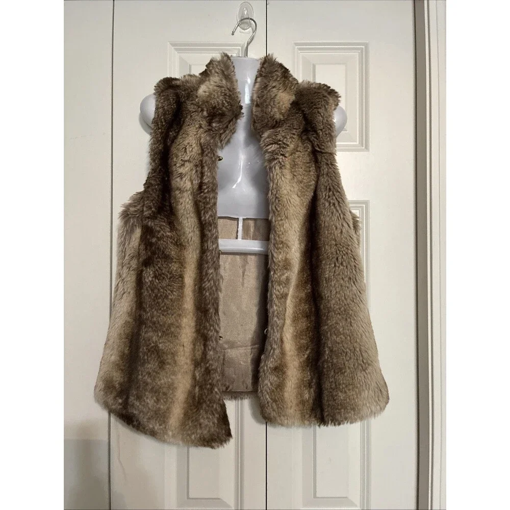 Woodland Faux Fur Vest Women's Small Cashmere Blend Winter Outerwear Boho Casual